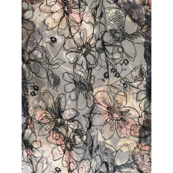 For Love & Lemons Sophia Sheer Puff Sleeve Midi Dress Black Navy Floral XS - Picture 12 of 14